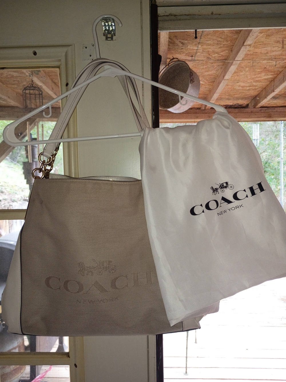 Coach Dalton 31 Horse And Carriage Jacquard& Leather Shoulder Bag - Picture 13 of 14